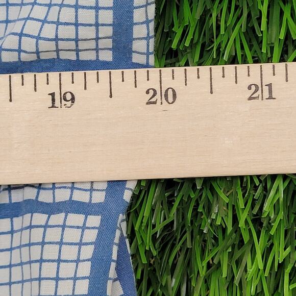 Vintage 70s Disco Checkered Button Shirt Medium 20x30 Blue - Picture 6 of 11